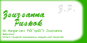 zsuzsanna puspok business card